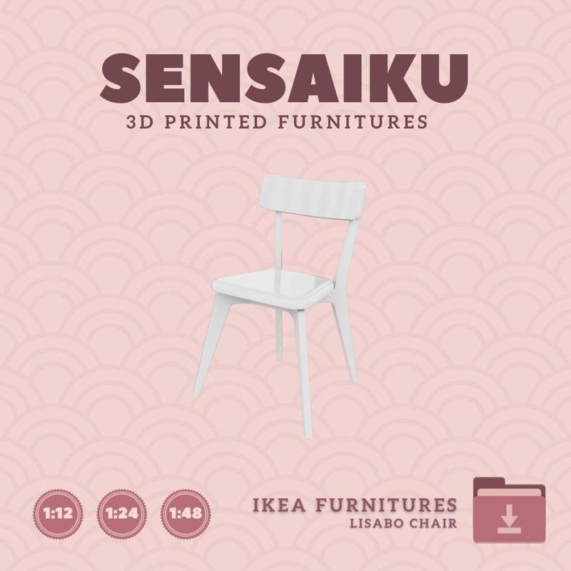Miniature Replica LISABO Chair V2 for Miniature Dollhouse - IKEA (1:12,24,48) - 3D Print Instant Download