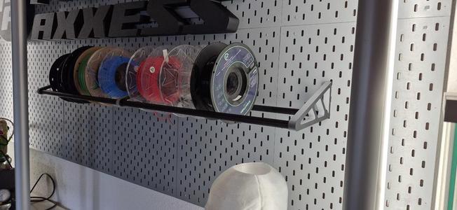 filament spool holder variable for IKEA Skadis pegboard