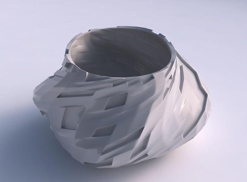 Bowl twisted elipse with cavities