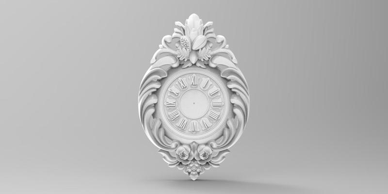 clock 3D  Carved