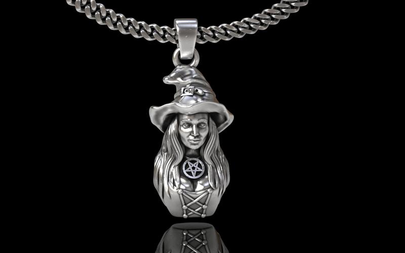Witch Halloween pendant