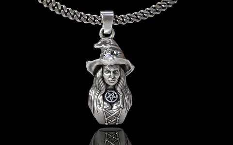 Witch Halloween pendant