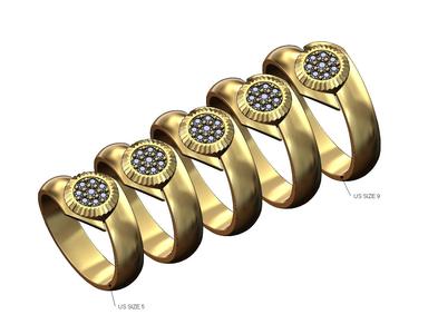 Diamond bezel bypass band US sizes 5to9 3D print model