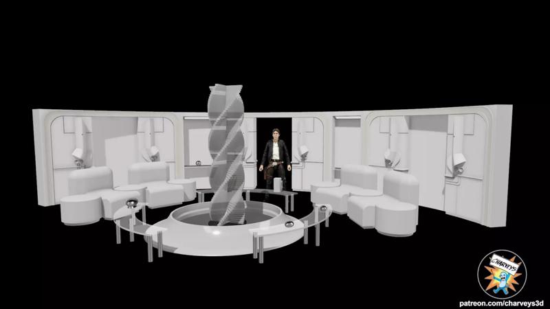 Star Wars Cloud City Lounge Diorama for 4 and 6 inch figures