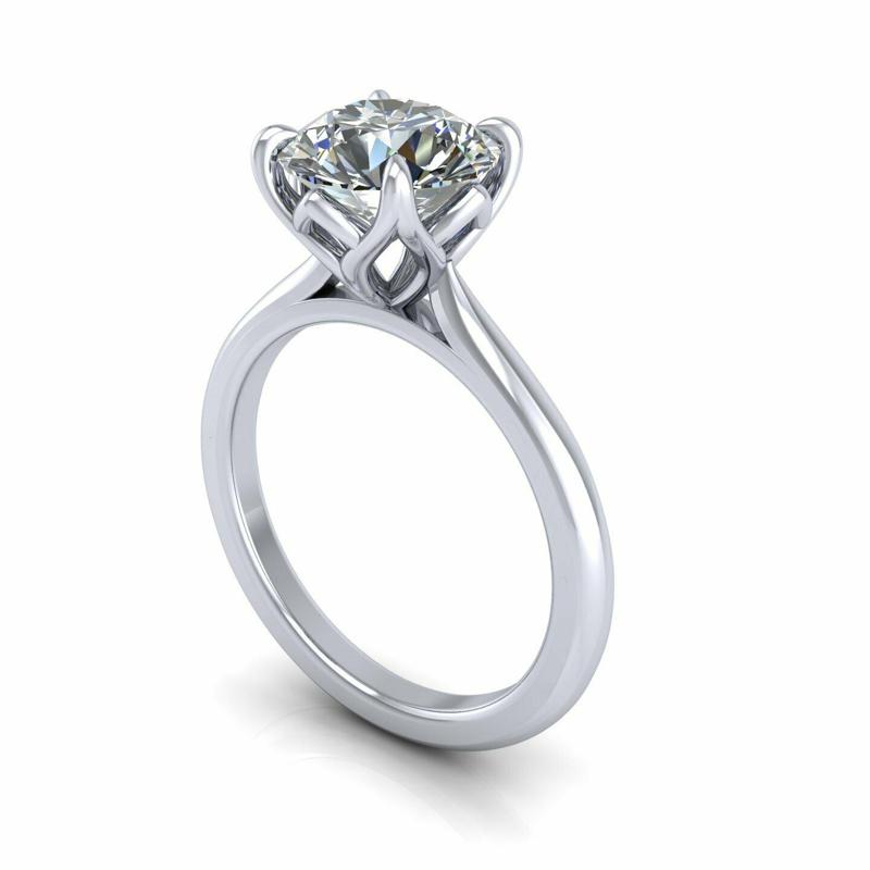 Solitaire Twist Prong Engagement Ring R2