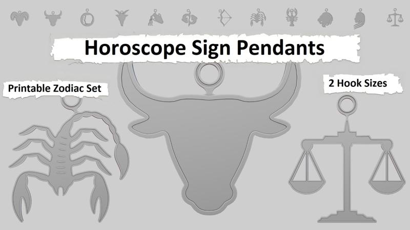 ♈ Horoscope Symbol Pendants – 3D Printable Zodiac Set