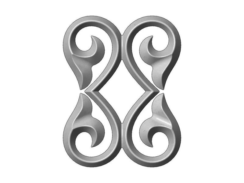 Double floral scroll decoration relief