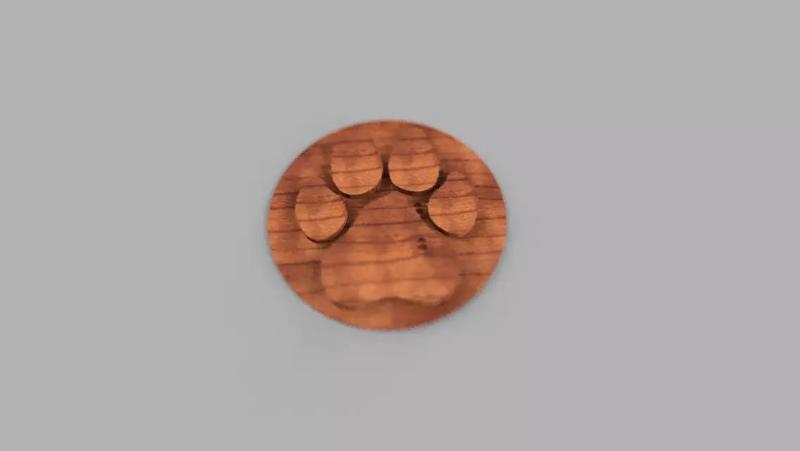 dog paw coaster simple
