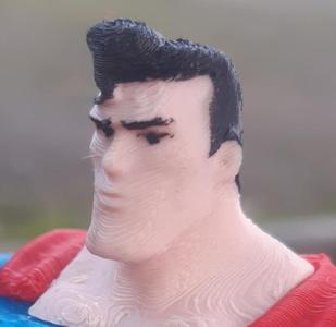 Cabeza de Superman serie animada / Animated series pelo largo / long hair