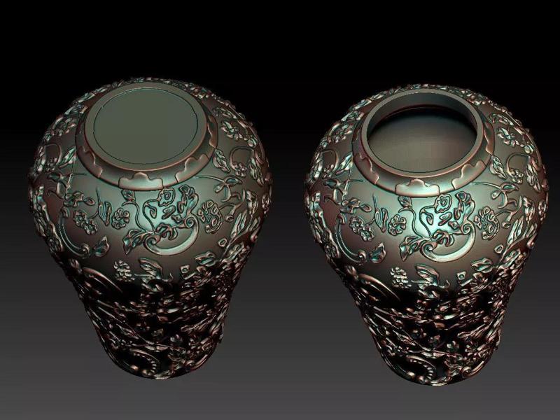 flower and leaf pattern vase