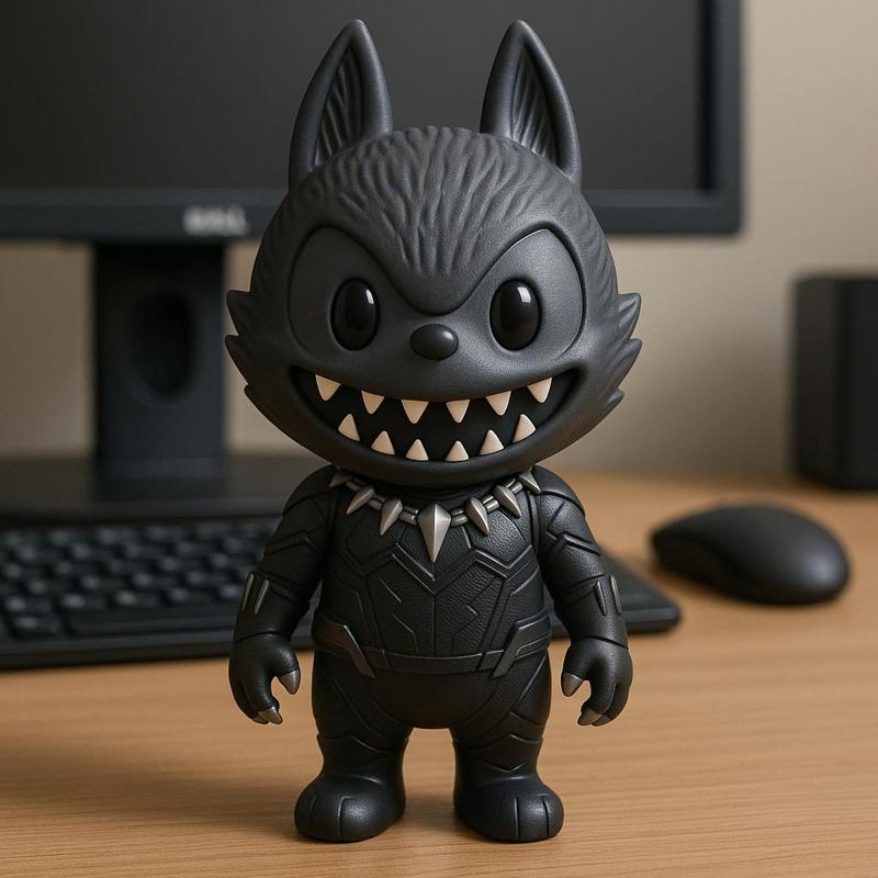 Labubu Marvel - Black Panther DC Comics  statue - 3D print