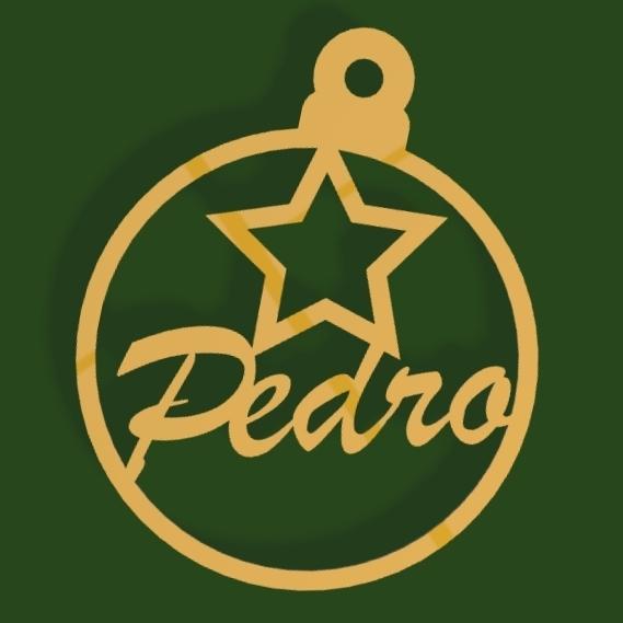 CHRISTMAS TREE BALL WITH STAR NAME PEDRO
