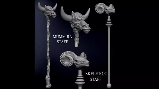 3DPRNTBL MUMM RA STAFF AND SKELETOR HAVOC STAFF THUNDERCATS MOTU