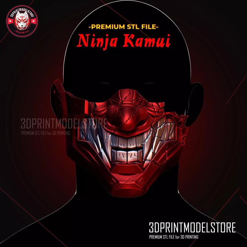 Ninja Kamui Broken Mask - Oni Samurai Halloween Cosplay