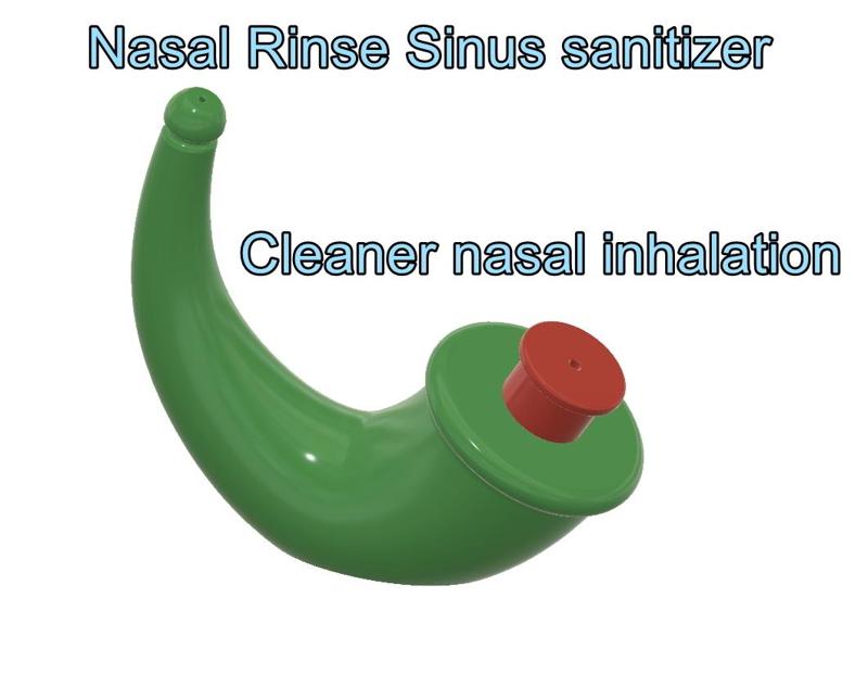 Nasal Rinse Sinus sanitizer anti-coronavirus Irrigation Cleaner Healthy family nasal inhalation snuff snuffer sniffer cnorter tube nis-02 for 3d-print and cnc