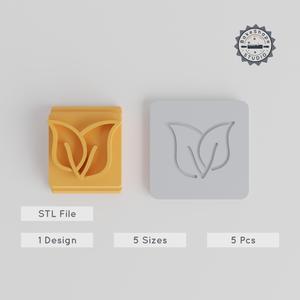 Leaf Stamp Tile Set, 5 Sizes 20-40mm, Perfect for Clay, Cookies & Fondant PRODUCT_4991