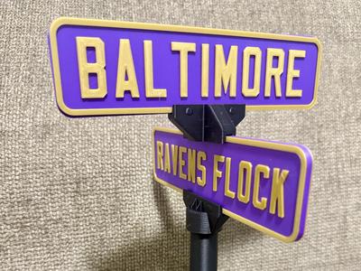 Baltimore Ravens "Ravens Flock" street sign