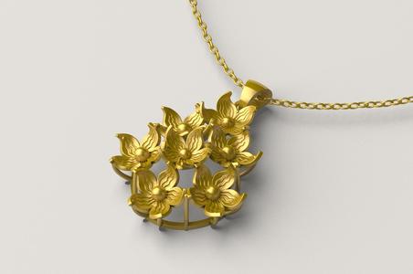 Flower Cluster Pendant 096