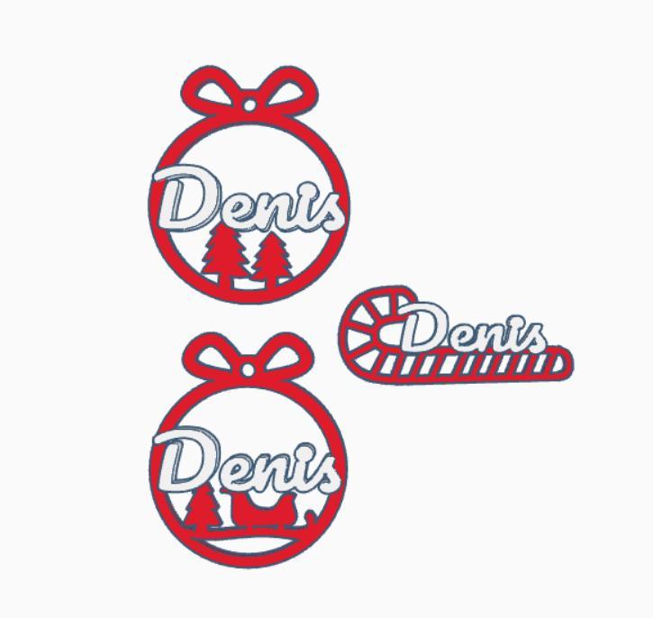3 xDenis, Personalized Christmas tree ball