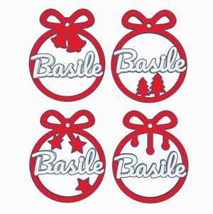 4 x Basile, personalized Christmas tree ball, christmas