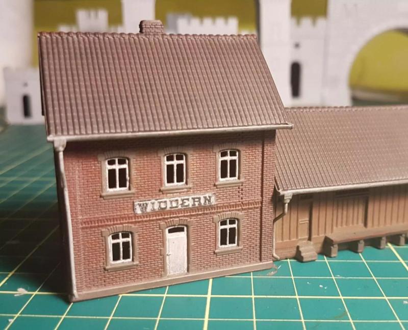 TT Geraman Narrow Gauge Station Widdern with internal - resin