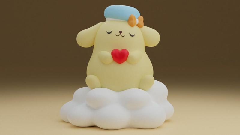 pompompurin sanrio valentine figure