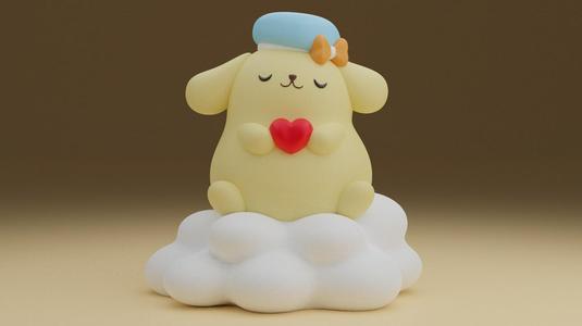 pompompurin sanrio valentine figure