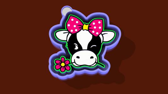 🐮🎀 Polka Dot Moo – Freshie, Keychain, Resin & Candle Mold