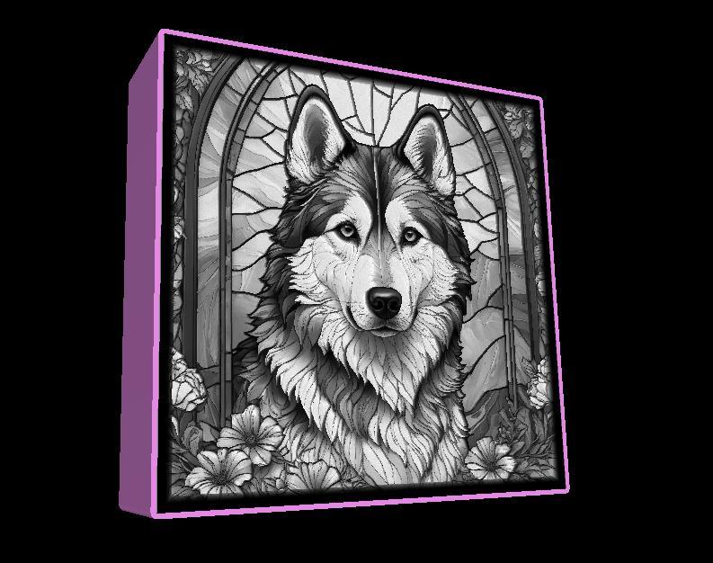 Lightbox Siberian Huskie lithophane