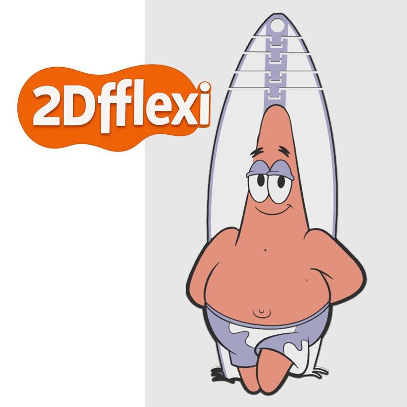 Patrick Star on the beach 2D fflexi