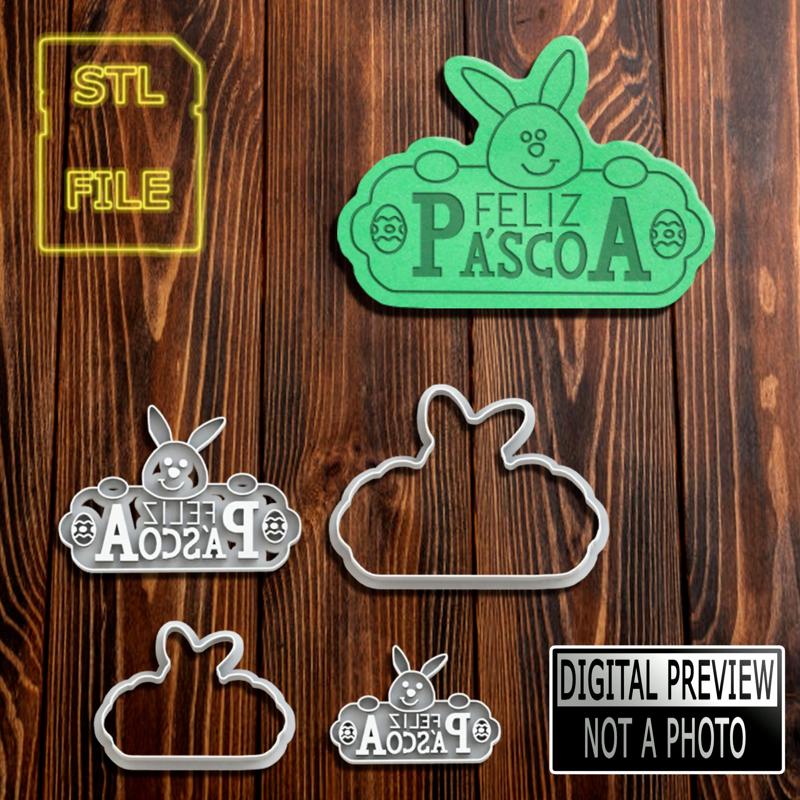 CORTADOR DE BISCOITOS - MODELO FELIZ PÁSCOA