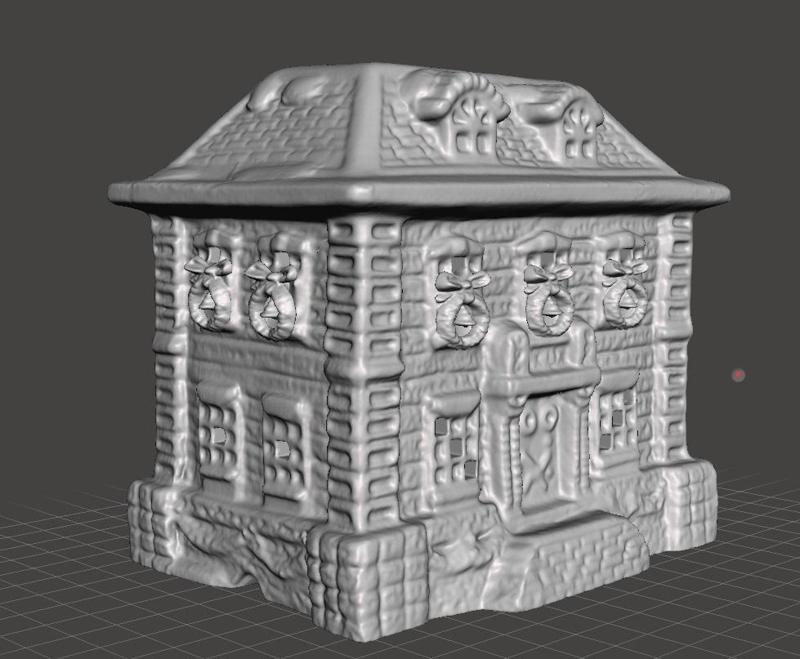 christmas village smithy house with openings for lights