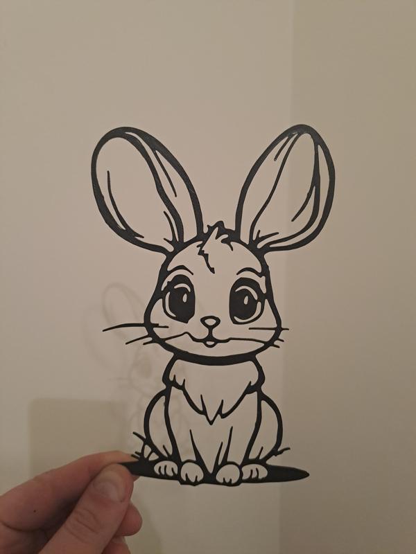 CUTE BUNNY 2, EASTER BUNNY LINE ART, EASTER BUNNY WALL ART, EASTER BUNNY DECOR, BUNNY