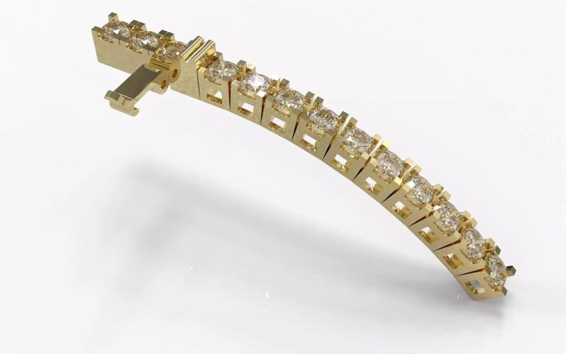 Diamond Tennis Bracelet Link 2mm50  3mm and 3mm50 3D Model Collection