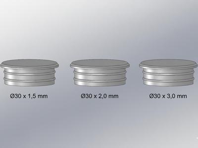 Round Tube Plug - 30mm multiple tube thicknesses