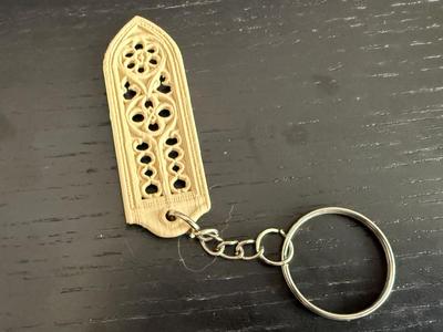 Gothic Cathedral Arch Keychain DoubleSided 5 grams