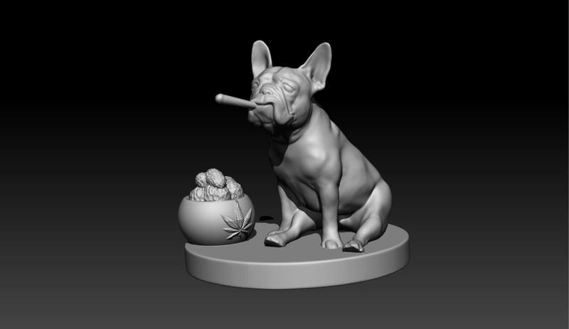 french bulldog fumeta weed plus love dog pendant as a gift