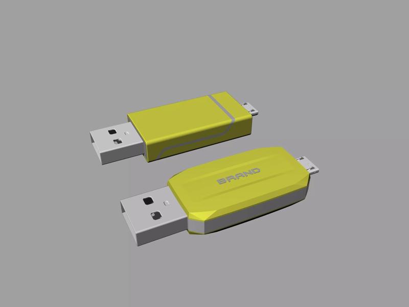 Yellow and white  OTG USB Flash Disk B