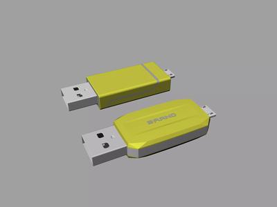 Yellow and white  OTG USB Flash Disk B
