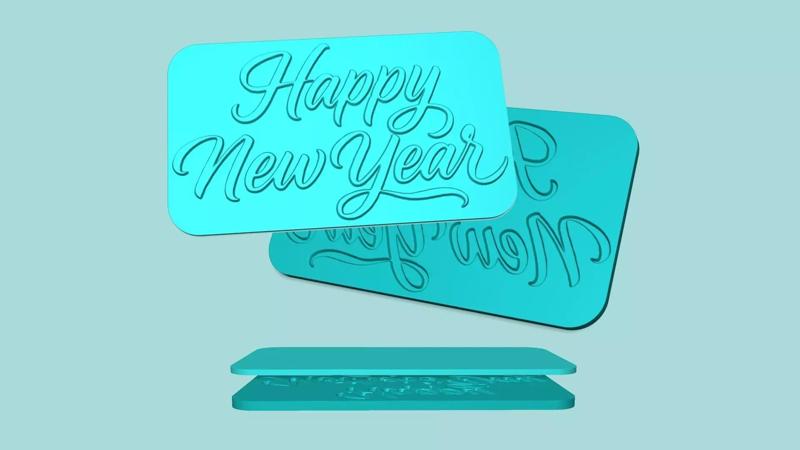 Happy New Year - Phrase Mold - Maker Template