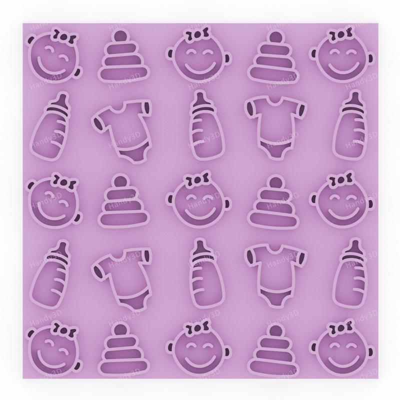 Sweet Baby - Baby Shower Cookie Texture Plate