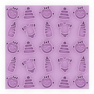 Sweet Baby - Baby Shower Cookie Texture Plate