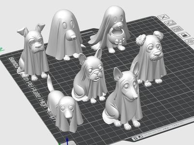 Dog Ghosts – 3D Printable Halloween Figurines