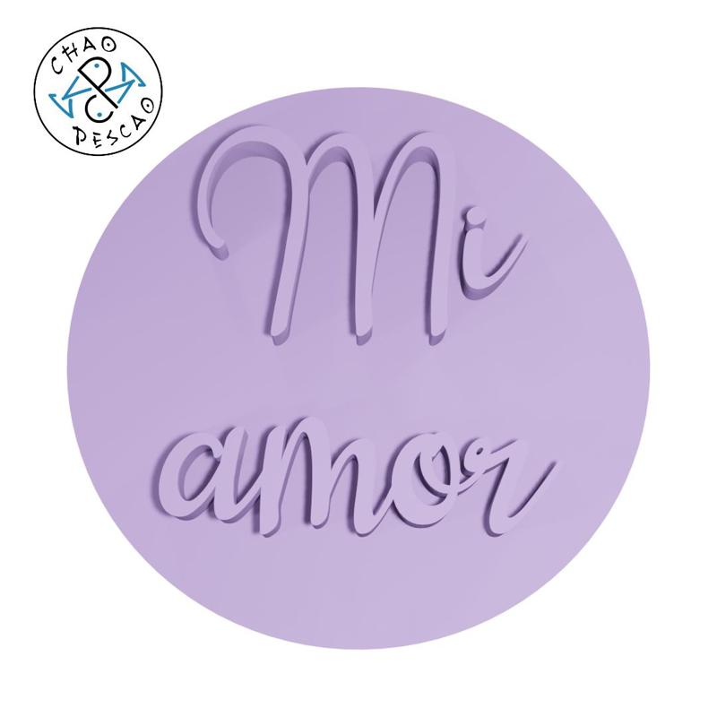 Mi Amor - Stamp (1) - Embossed + Debossed - Cookie Cutter - Fondant - Polymer Clay