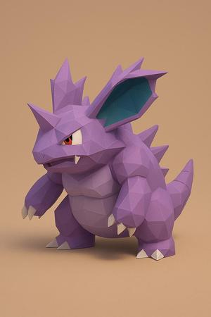 #034 Nidoking – Low Poly Pokémon