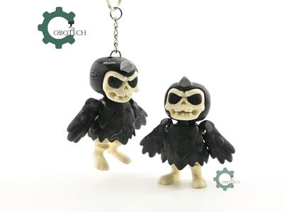 Cobotech Halloween Skeleton Crow Articulated Keychain - Cute Backpack Keychain