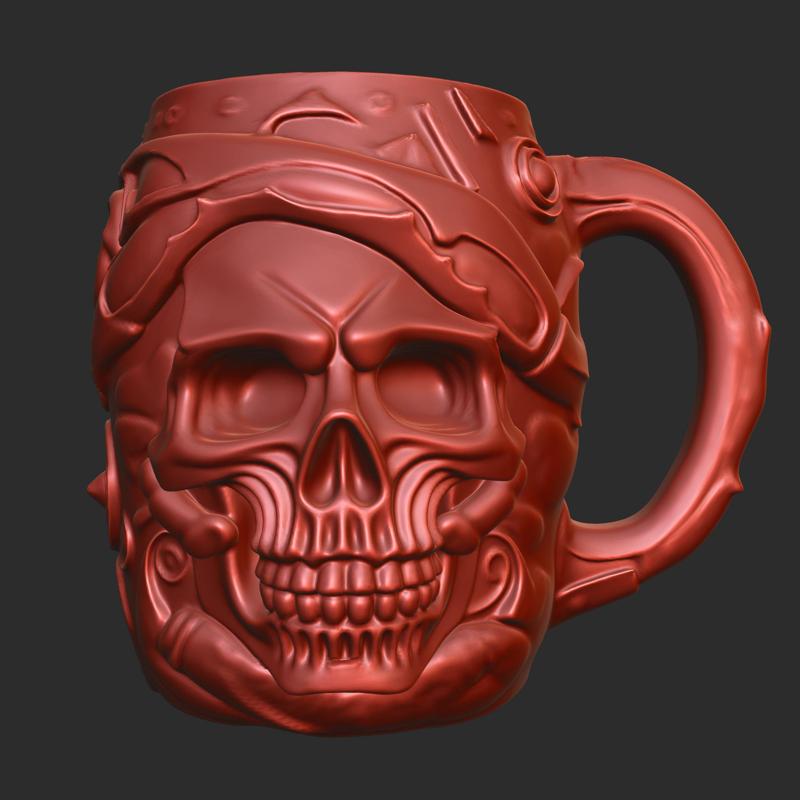 Skull Head Carved Mug
