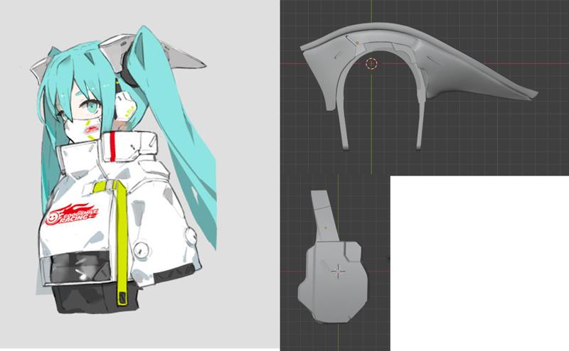 Miku Hatsune Good Smile Racing 2022 Cosplay headwear earphone