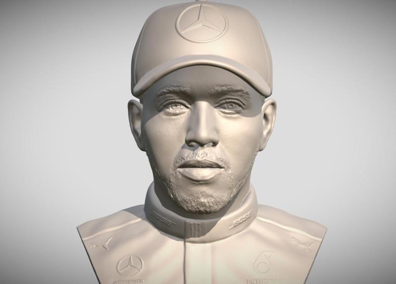 Lewis Hamilton bust for 3D printing