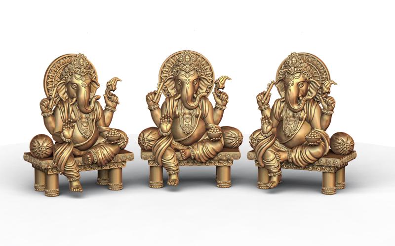 Ganesh Ji Lotus 3D  Model 10